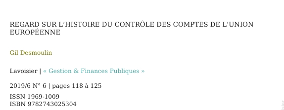 Regard sur l’histoire du contrôle des comptes  de l’Union européenne
