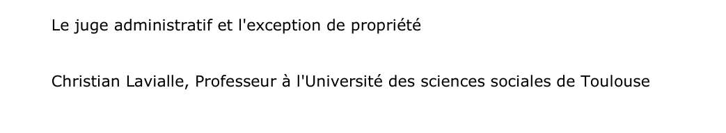 Le juge administratif et l'exception de propriété