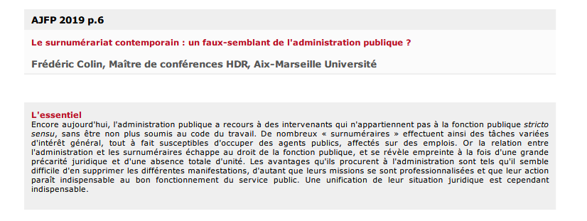 Le surnumérariat contemporain : un faux-semblant de l'administration publique ?