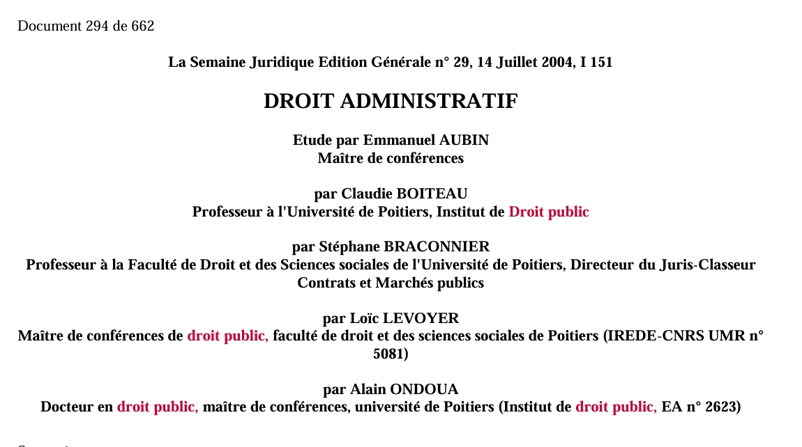 DROIT ADMINISTRATIF
