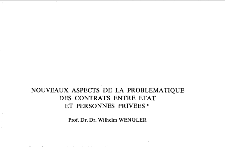 NOUVEAUX ASPECTS DE LA PROBLEMATIQUE DES CONTRATS ENTRE ETAT ET PERSONNES PRIVEES