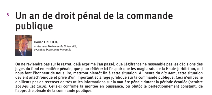 Un an de droit pénal de la commande publique