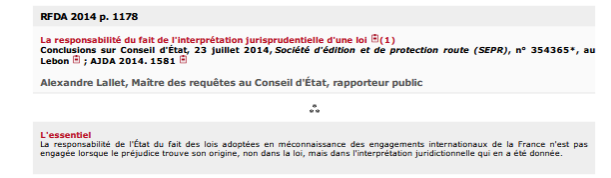La responsabilité du fait de l'interprétation jurisprudentielle d'une loi