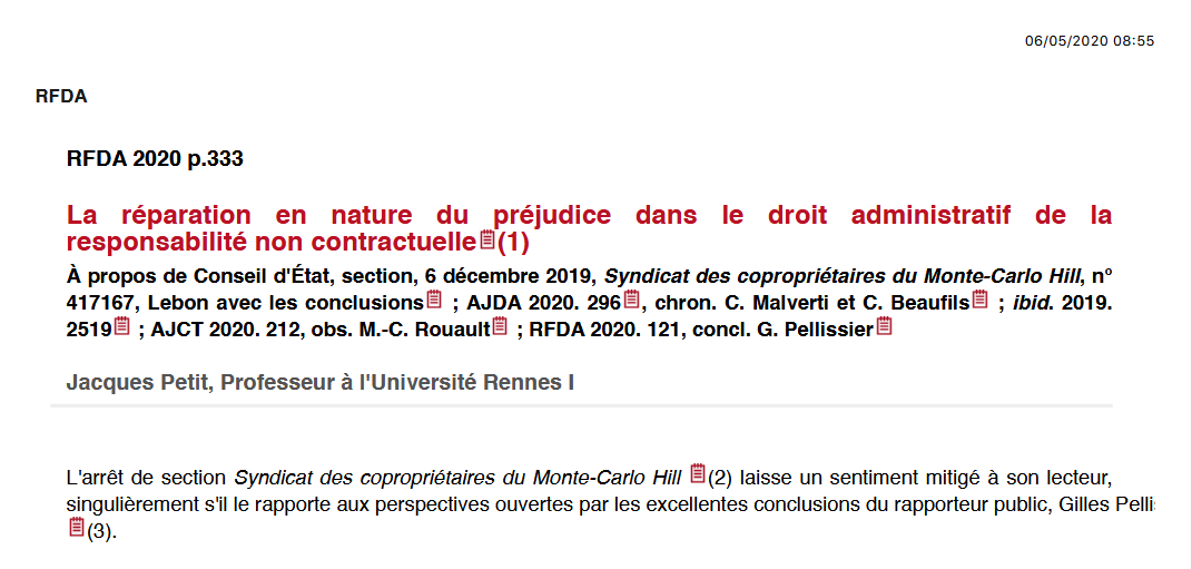 La réparation en nature du préjudice dans le droit administratif de la responsabilité non contractuelle (1)