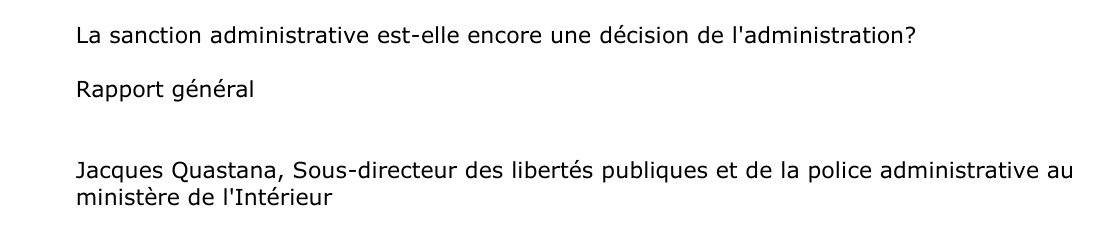 La sanction administrative est-elle encore une décision de l'administration?