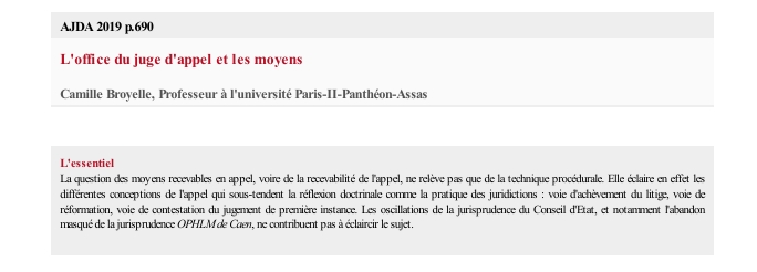 L'office du juge d'appel et les moyens