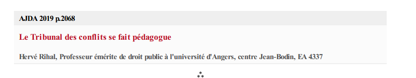 Le Tribunal des conflits se fait pédagogue