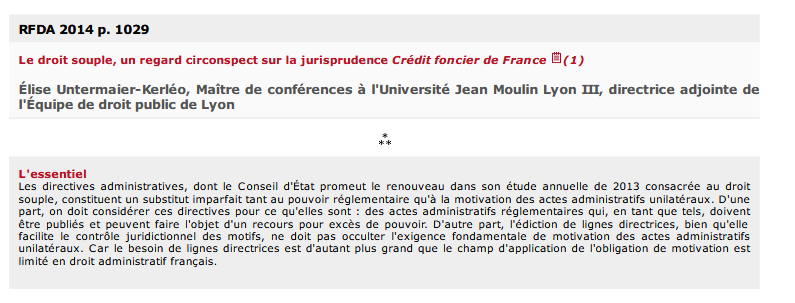Le droit souple, un regard circonspect sur la jurisprudence Crédit foncier de France