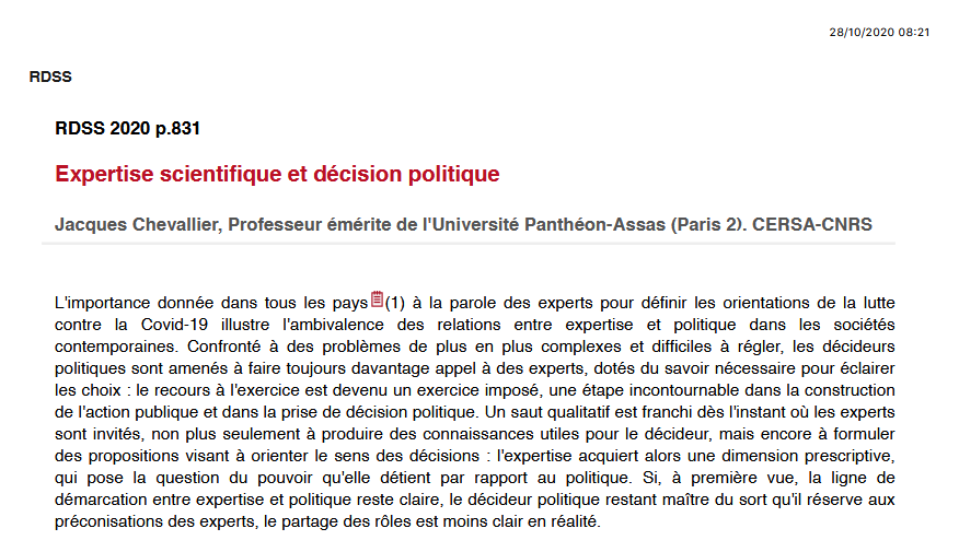 Expertise scientifique et décision politique