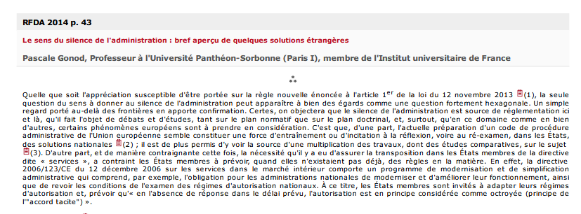 Le sens du silence de l'administration : bref aperçu de quelques solutions étrangères