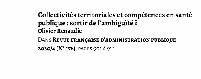Collectivités territoriales et compétences en santé publique : sortir de l’ambiguïté ?