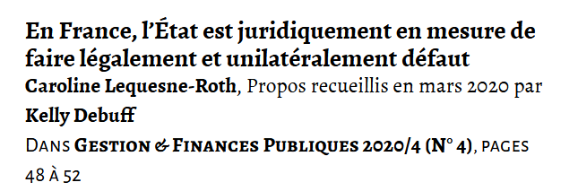 En France, l’État est juridiquement en mesure de faire légalement et unilatéralement défaut