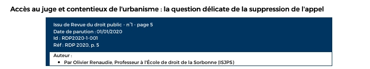 Accès au juge et contentieux de l'urbanisme : la question délicate de la suppression de l'appel Accès au juge et contentieux de l'urbanisme : la question délicate de la suppression de l'appel