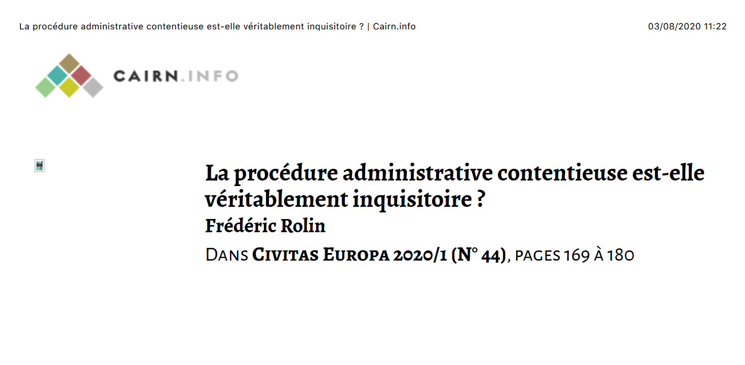 La procédure administrative contentieuse est-elle véritablement inquisitoire ?