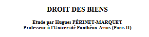 DROIT DES BIENS