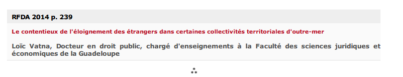 Le contentieux de l'éloignement des étrangers dans certaines collectivités territoriales d'outre-mer