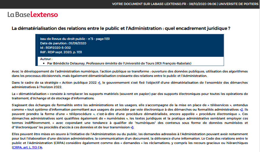 La dématérialisation des relations entre le public et l'Administration : quel encadrement juridique ?