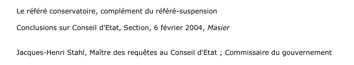 Le référé conservatoire, complément du référé-suspension