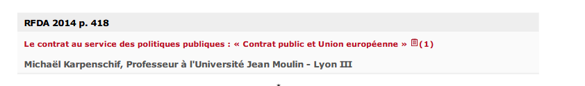 Le contrat au service des politiques publiques : « Contrat public et Union européenne »