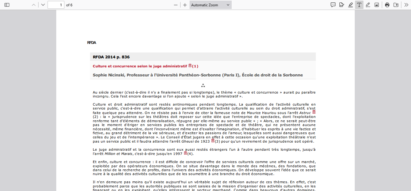 Culture et concurrence selon le juge administratif