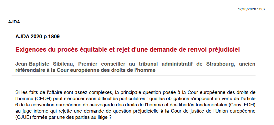 Exigences du procès équitable et rejet d'une demande de renvoi préjudiciel