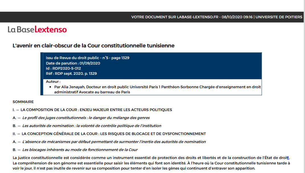 L'avenir en clair-obscur de la Cour constitutionnelle tunisienne