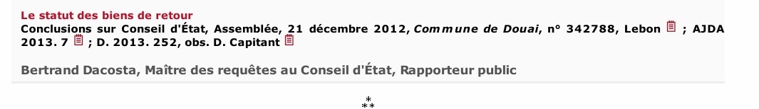 Le statut des biens de retour