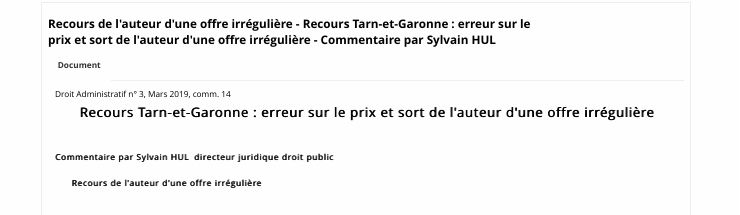 Recours de l'auteur d'une offre irrégulière - Recours Tarn-et-Garonne : erreur sur le prix et sort de l'auteur d'une offre irrégulière