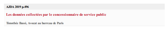 Les données collectées par le concessionnaire de service public