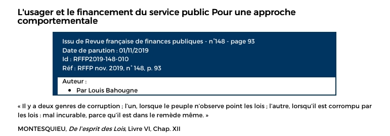 L'usager et le financement du service public Pour une approche comportementale