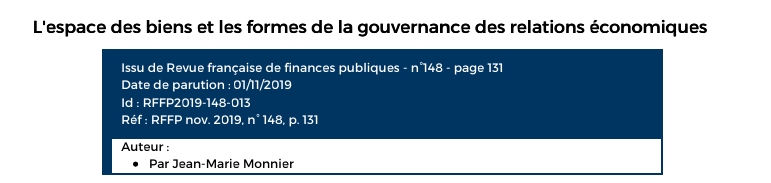 L'espace des biens et les formes de la gouvernance des relations économiques L'espace des biens et les formes de la gouvernance des relations économiques
