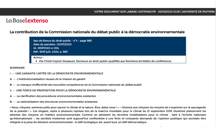 La contribution de la Commission nationale du débat public à la démocratie environnementale