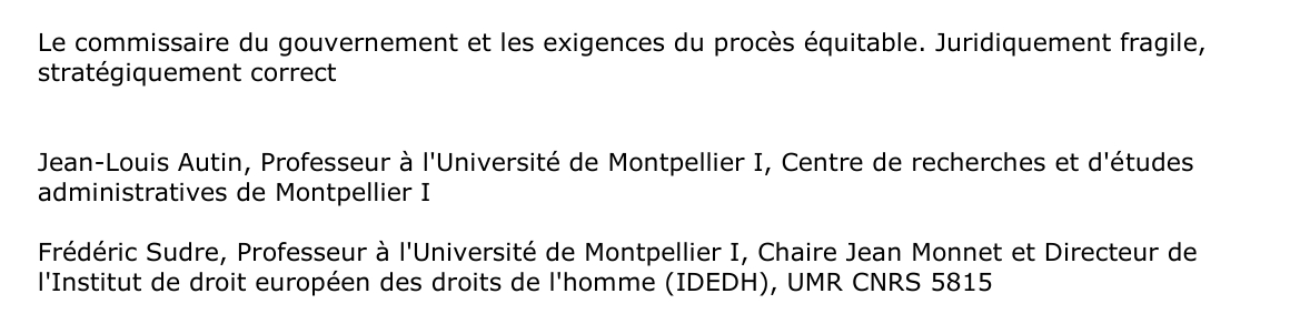 Le commissaire du gouvernement et les exigences du procès équitable. Juridiquement fragile,  stratégiquement correct