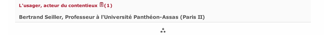 L'usager, acteur du contentieux