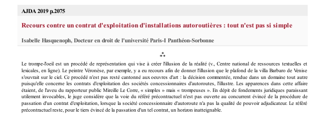 Recours contre un contrat d'exploitation d'installations autoroutières : tout n'est pas si simple