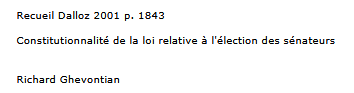 Constitutionnalité de la loi relative à l'élection des sénateurs