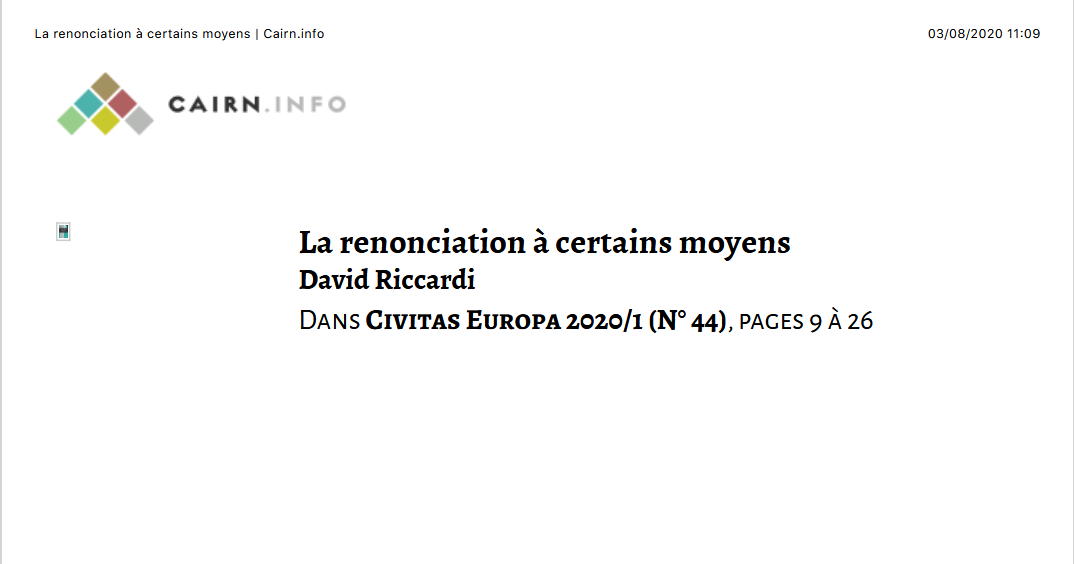 La renonciation à certains moyens