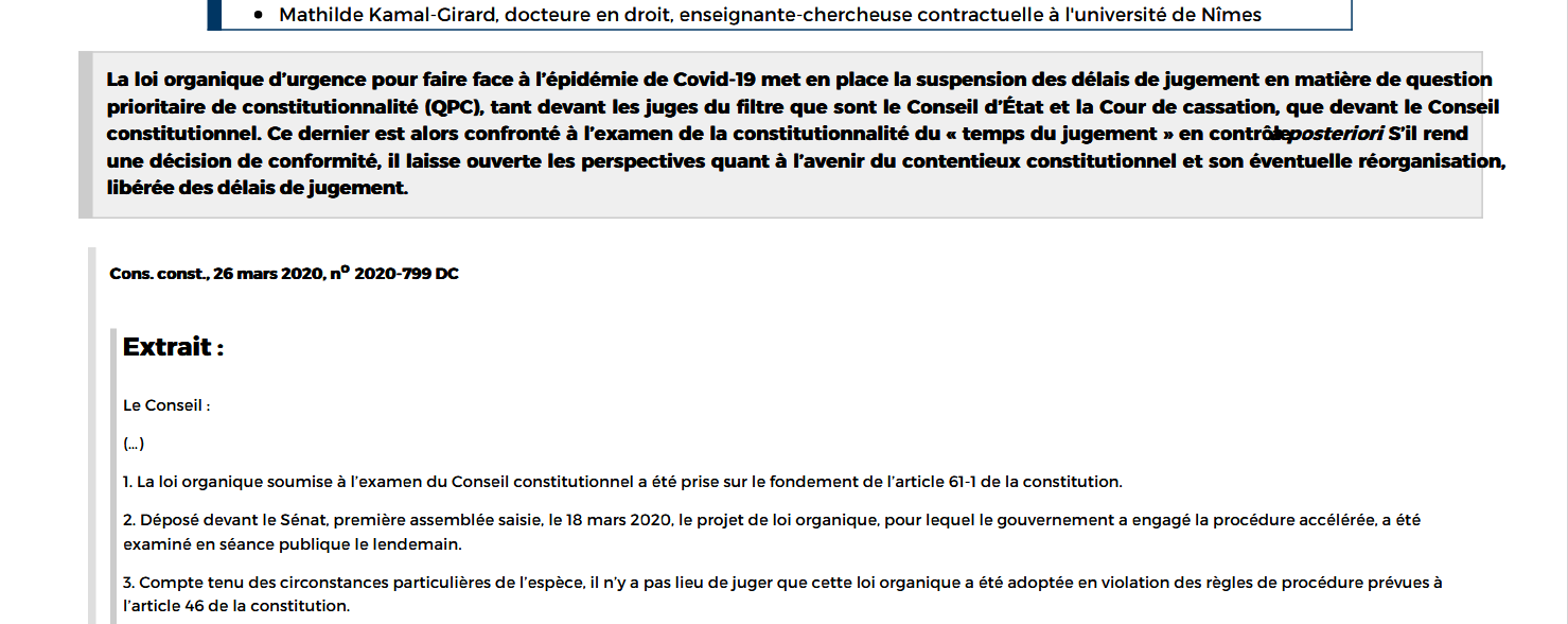 Le Conseil constitutionnel, esclave de la montre ?
