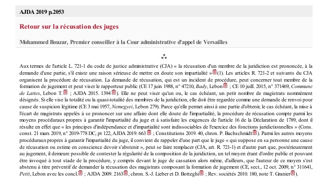 Retour sur la récusation des juges
