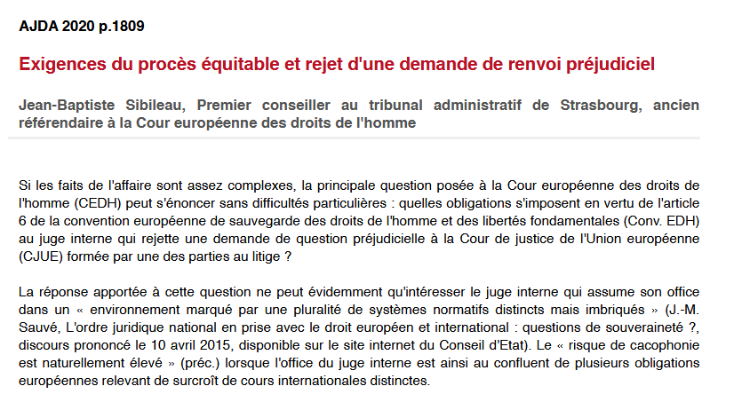 Exigences du procès équitable et rejet d'une demande de renvoi préjudiciel