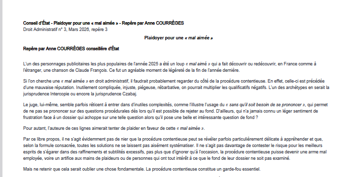 Plaidoyer pour une « mal aimée »