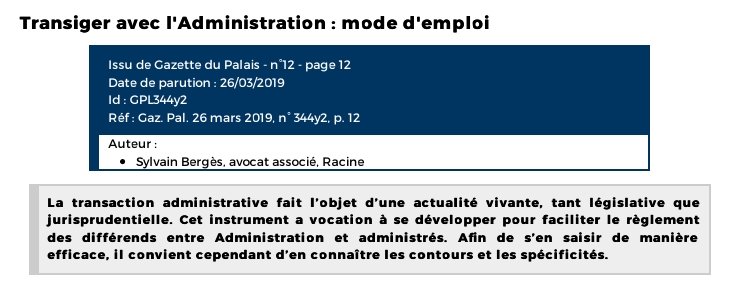 Transiger avec l'Administration : mode d'emploi Transiger avec l'Administration : mode d'emploi