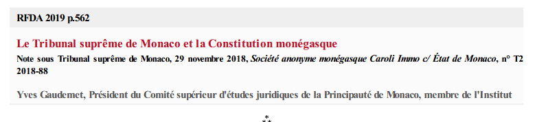 Le Tribunal suprême de Monaco et la Constitution monégasque