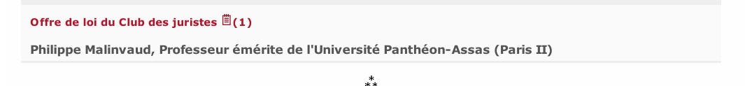 Offre de loi du Club des juristes