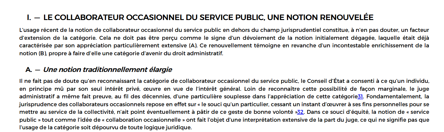 Le collaborateur occasionnel du service public, catégorie d'avenir du droit administratif