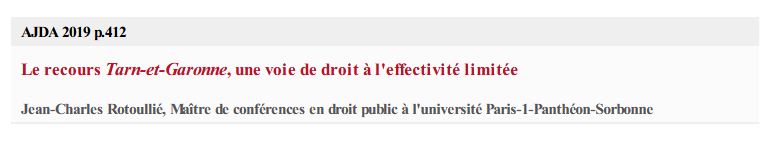 Le recours Tarn-et-Garonne, une voie de droit à l'effectivité limitée
