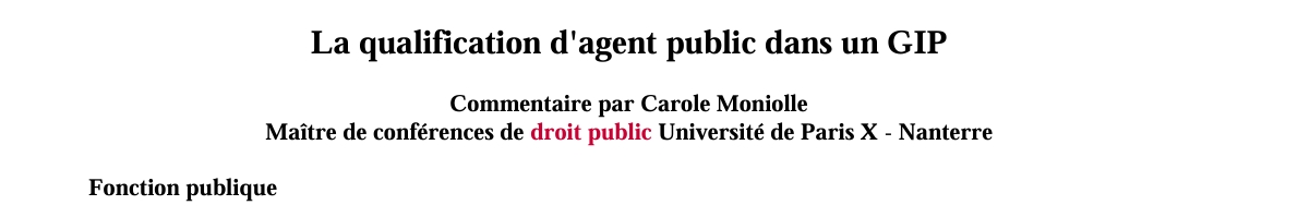 La qualification d'agent public dans un GIP