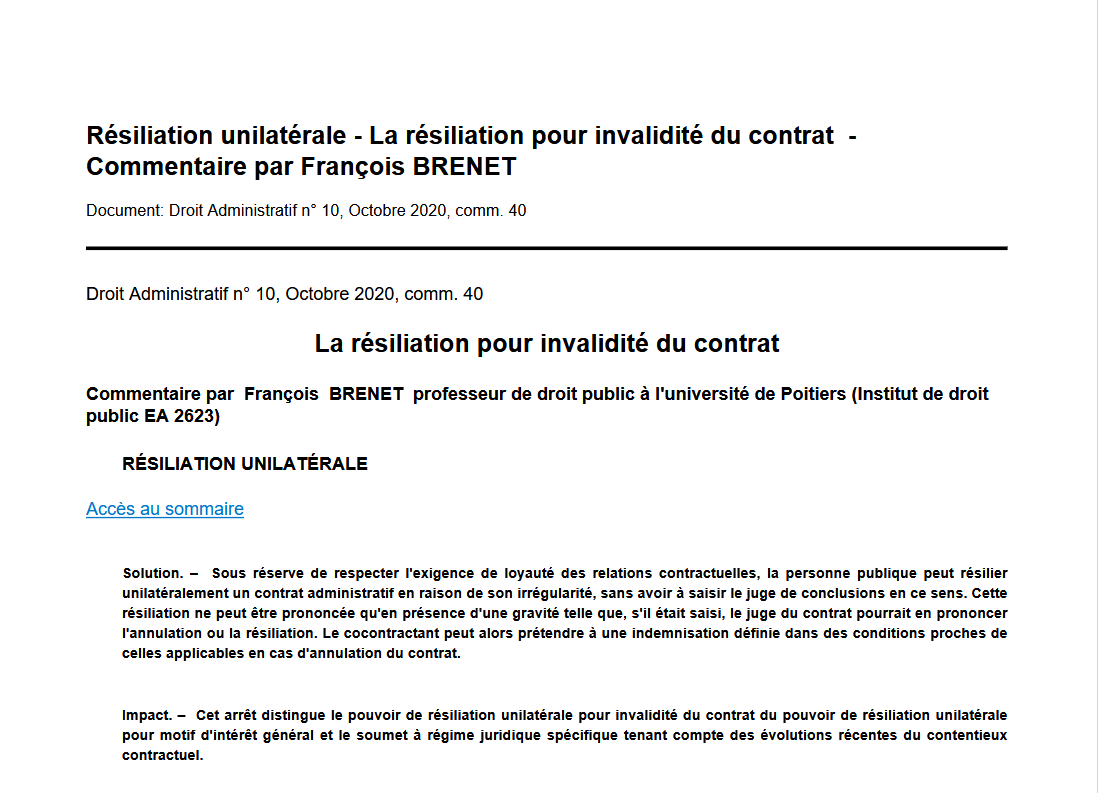 La résiliation pour invalidité du contrat