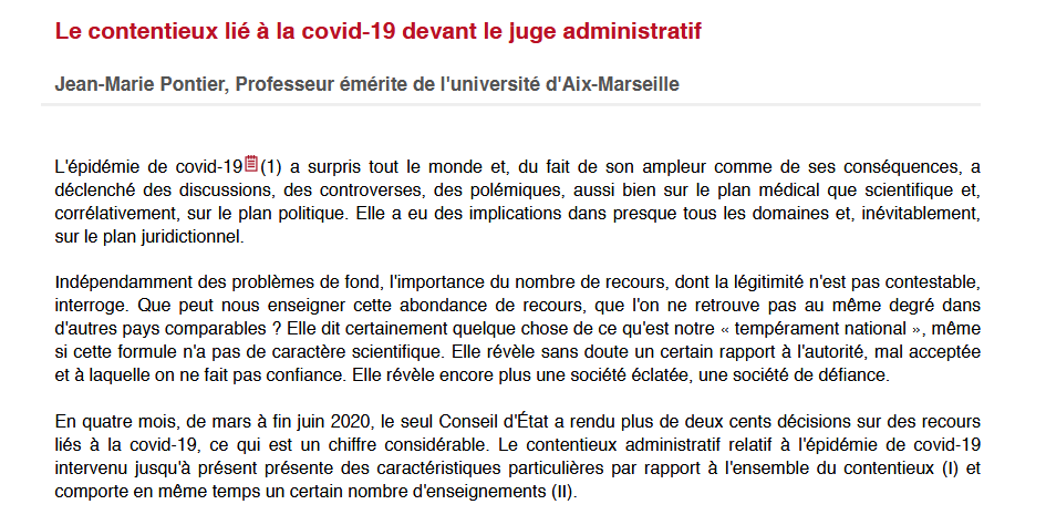 Le contentieux lié à la covid-19 devant le juge administratif