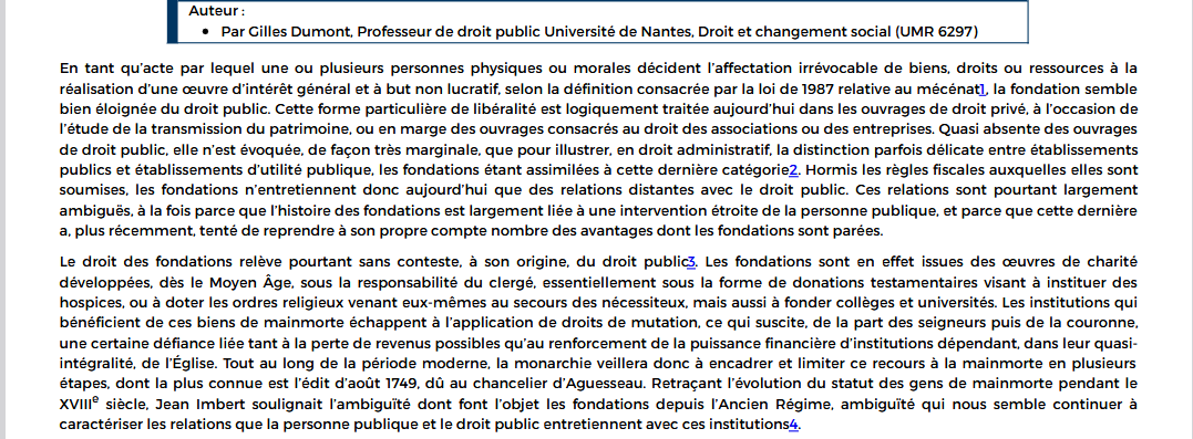 Le droit public des fondations